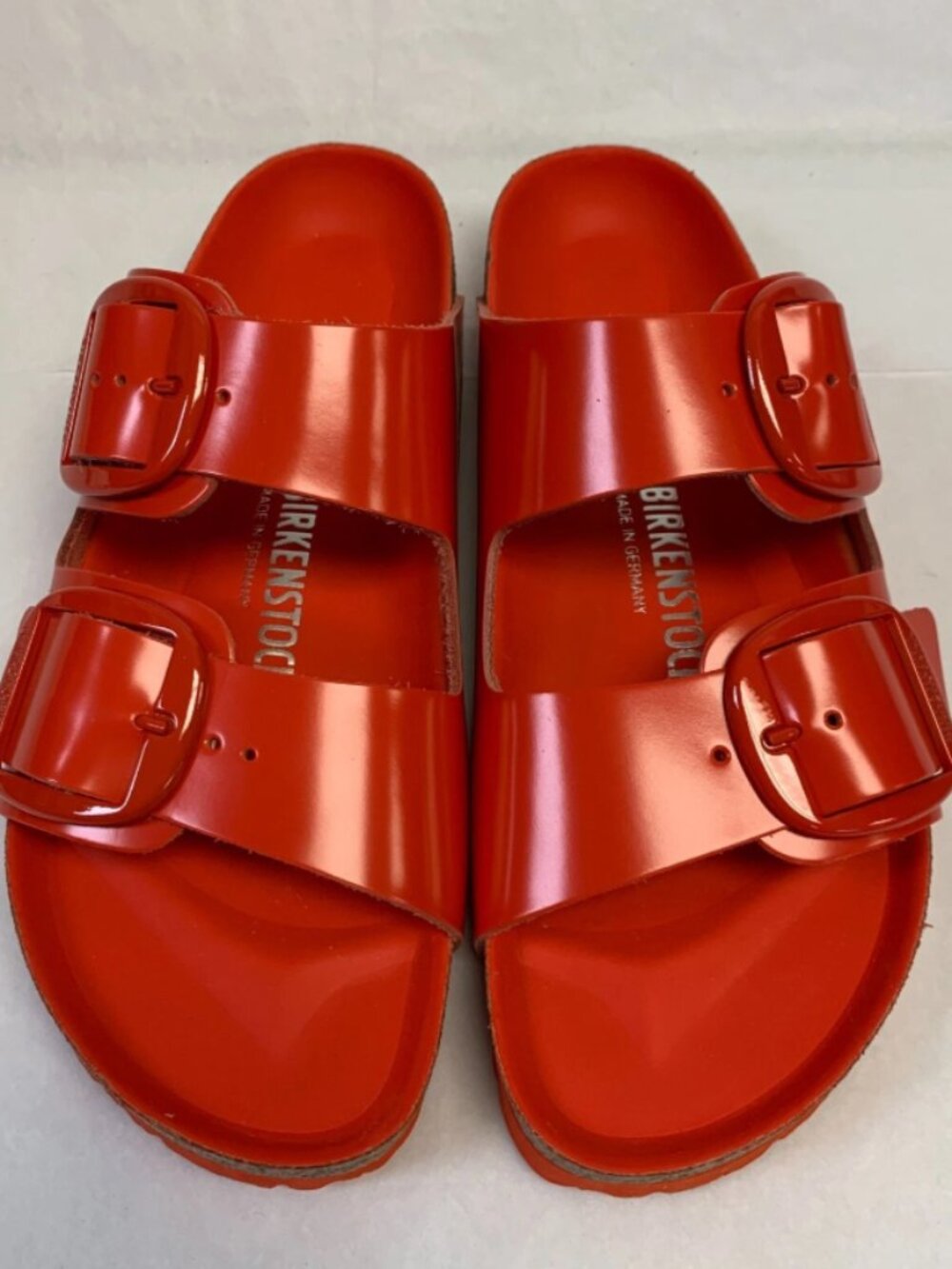 Birkenstock Arizona Big Buckle Tomato Leather Patent Exquisite Narrow Width
